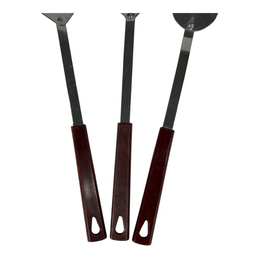 Vtg Kaylan Stainless Long Handle Spatula Cooking Spoon Slotted Spoon Utensil Set